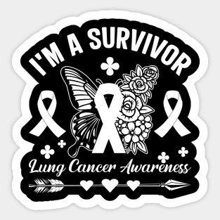 I'm A Survivor Lung Cancer Awareness Month White Sticker